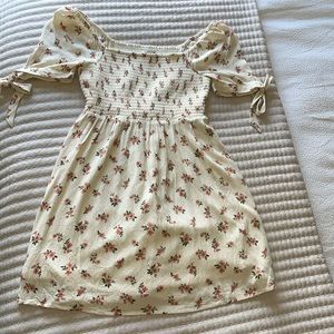 American Eagle Outfitters Cream Floral Mini Dress